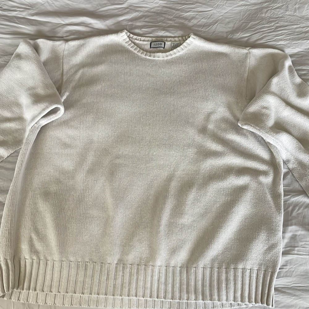 Men's White Izod sweater - Picture 3 of 3